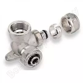 Водорозетка comap turboskin с фланцем, двойная, 90, компрессионная, латунь, 16x2-1/2-16x2 9466 946631431