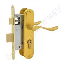 Врезной замок нора-м 124-55 мм золото 9772