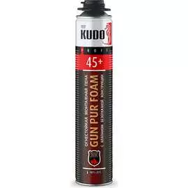 Всесезонная огнестойкая полиуретановая монтажная пена KUDO ПРОФ PROFF 45+ KUPPF10U45+