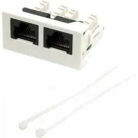 Вставка LANMASTER Mosaic LAN-WA-LP-2x45/5E-WH