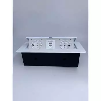 Встраиваемая выдвижная розетка для столешницы с usb Inrior TORO-88-10