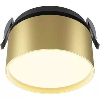 Встраиваемый светильник MAYTONI Onda LED 12W Алюминий Черный и Матовое золото DL024-12W3K-BMG