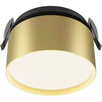 Встраиваемый светильник MAYTONI Onda LED 12W Алюминий Черный и Матовое золото DL024-12W4K-BMG