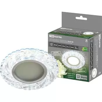Встраиваемый светильник TDM ELECTRIC СВ 03-08 MR16, 50Вт, G5.3, LED подсветка 3 Вт, зеркальный/хром SQ0359-0136