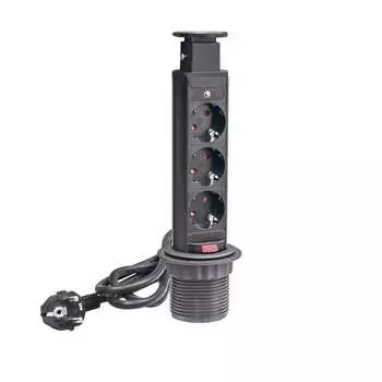 Выдвижной встраиваемый розеточный блок GTV AE-BPW3S60-20