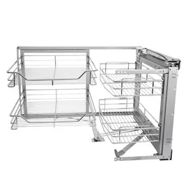 Выкатная корзина волшебный уголок lemax prof правый с доводчиком, хром vu-01-900-dr