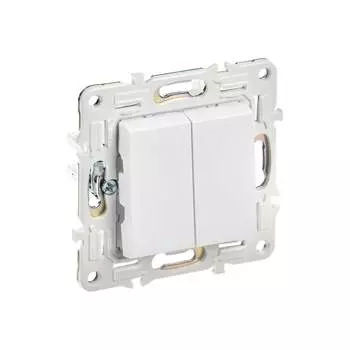 Выключатель 2-клавишный IEK SKANDY 10А SK-V04W арктический белый SK-V20-0-10-K01
