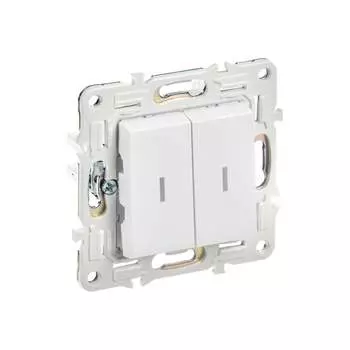 Выключатель 2-клавишный IEK SKANDY проходной с индикацией 10А SK-V10W арктический белый SK-V22-1-10-K01