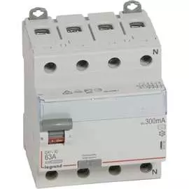 Выключатель дифференциального тока legrand 4 полюса 63 а 300 ма тип ac dx3 leg 411724
