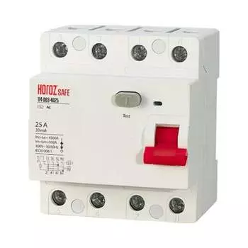 Выключатель остаточного тока HOROZ ELECTRIC SAFE (RCCB 4P 25) 4P 25A 30mA 400V 114-003-4025 HRZ00002650