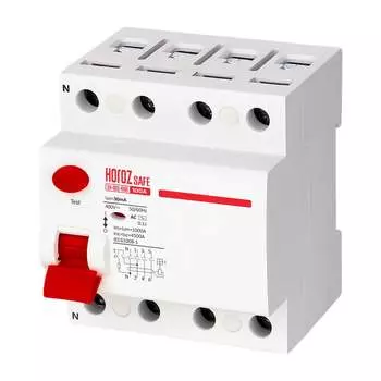 Выключатель остаточного тока HOROZ ELECTRIC SAFE (RCCB 4P 100) 4P 100A 30mA 400V 114-003-4100 HRZ00002654
