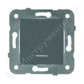 Выключатель panasonic модуль 1кл с подсветкой, тёмно-серый karre plus wktt0002-2dg-res