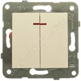 Выключатель panasonic модуль 2кл с подсветкой белый karre plus 54915 wktt0010-2wh-res