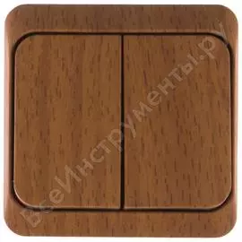 Двухклавишный выключатель Systeme Electric Этюд Дача BA10-006T