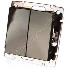 Выключатель werkel wl07-sw-2g двухклавишный серо-коричневый a029872