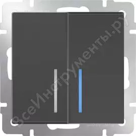 Выключатель werkel wl07-sw-2g-led двухклавишный с подсветкой a029879