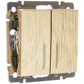 Двухклавишный выключатель WERKEL WL10-SW-2G-LED a035616