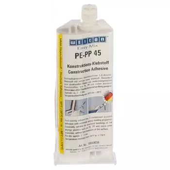 Высокопрочный двухкомпонентный конструкционный клей 38 мл weicon easy-mix pe-pp 45 wcn10660038