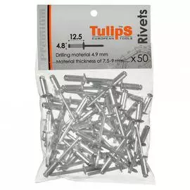 Вытяжные заклепки Tulips Tools 4.8х12 мм 50 шт. IP14-503