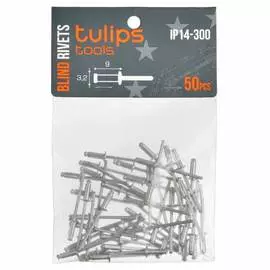 Вытяжные заклепки Tulips Tools 3.2х9 мм 50 шт. IP14-300