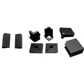 Комплект заглушек к плинтусу для столешниц ООО ДЕКОПЛИНТ черный КВАДРО-Ч заглушки