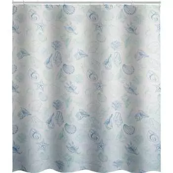 Занавеска для ванной комнаты Рыжий кот Ракушки 104968