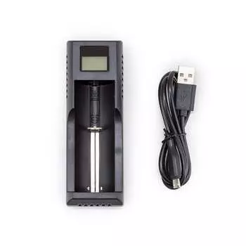 Зарядное устройство для литиевых аккумуляторов, автоматический выбор тока зарядки, lcd дисплей, от usb яркий луч lc-15 4606400105480