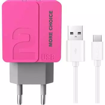 Зарядное устройство для смартфона More Choice NC46a Pink