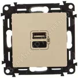 Зарядное устройство legrand valena life с двумя usb-разъемами тип a-тип c 240 в/5 в 3000 ма слоновая кость 753206