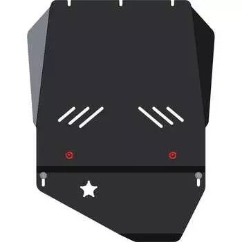 Защита акпп и рк для SSANG YONG Rexton II 2008-2017 3.2, гнутая, сталь 2.5 мм, с крепежом sheriff