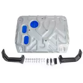 Защита картера и кпп rival (усиленная) для hyundai creta (v - 1.6; 2.0) 2016-н.в., штампованная, алюминий 3 мм, с крепежом, 333.2360.1