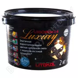 Затирочная смесь litokol litochrom 1-6 luxury c.660 небесно-синий 2kg bucket 354380003