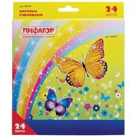 Заточенные цветные карандаши Пифагор