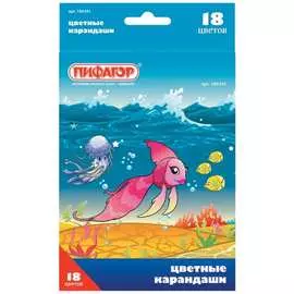 Заточенные цветные карандаши Пифагор