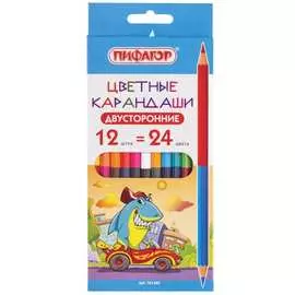 Заточенные двусторонние карандаши Пифагор