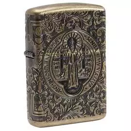 Зажигалка zippo armor с покрытием antique brass 29719