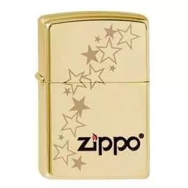 Зажигалка zippo classic с покрытием high polish brass b zippo stars