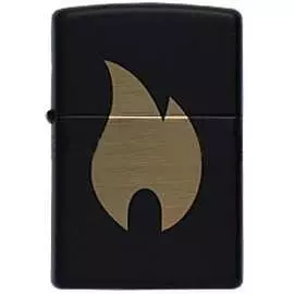 Зажигалка zippo flame с покрытием black matte 218 flame chromed