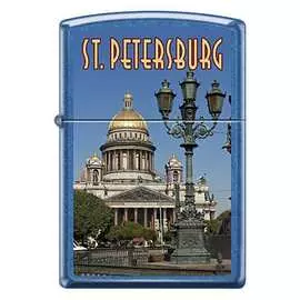 Зажигалка zippo исакиевский собор с покрытием cerulean 24534 st issacs