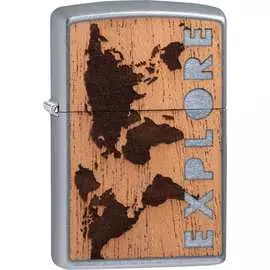 Зажигалка zippo woodchuck с покрытием street chrome, 38x13x57 мм, 49171