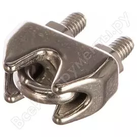 Зажим троса госкреп din 9074 d4 мм, нержавеющая сталь, 1 шт. кн.080441