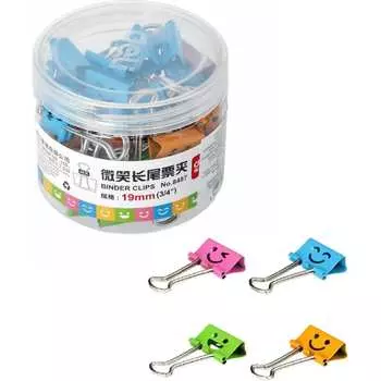 Зажимы для бумаг DELI 8487 смайлы 1581160