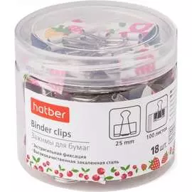 Зажимы для бумаг Hatber Fruity 062832