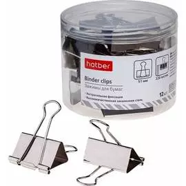 Зажимы для бумаг Hatber 059127