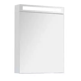 Зеркальный шкаф dreja rus max 60 с led-освещением, белый глянец 77.9005w