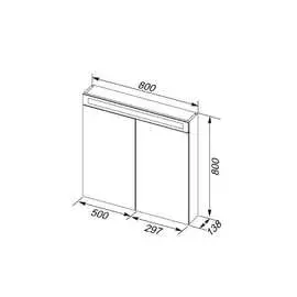 Зеркальный шкаф dreja rus max 80 с led-освещением, белый глянец 77.9009w