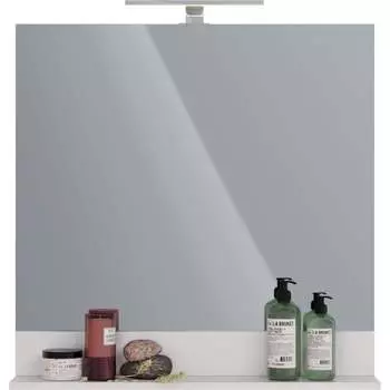 Зеркало Lemark ROMANCE 80 см, с полкой, белый глянец LM07R80Z