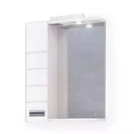 Зеркало raval-шкаф kub 50 белый с подсветкой kub.03.50/w