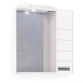 Зеркало raval-шкаф kub 60 белый с подсветкой kub.03.60/w