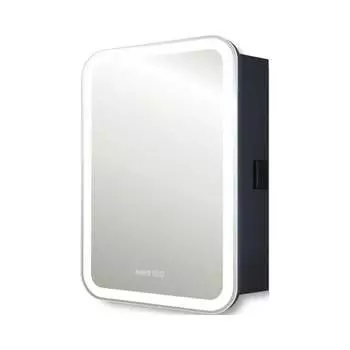 Зеркало-шкаф Silver-Mirrors Фиджи-BLACK 60 ПРАВЫЙ (часы, смена подсветки, сенсорный выключатель) LED-00002724